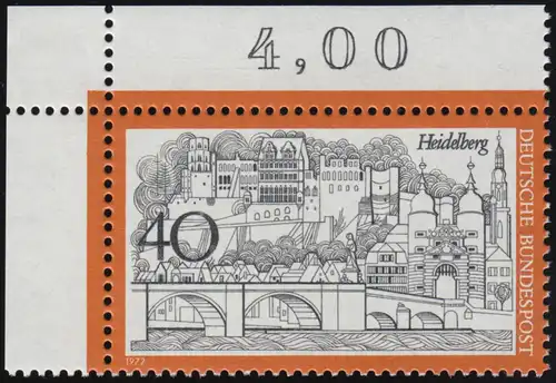 747 Tourisme 40 Pf Heidelberg ** Coin o.l.