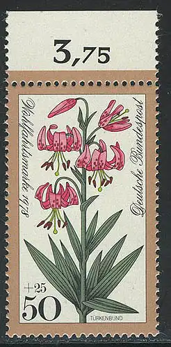 984 Waldblumen 50+25 Pf Türkenbund ** Oberrand