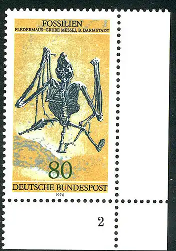 974 Fossilien 80 Pf Fledermaus ** FN2