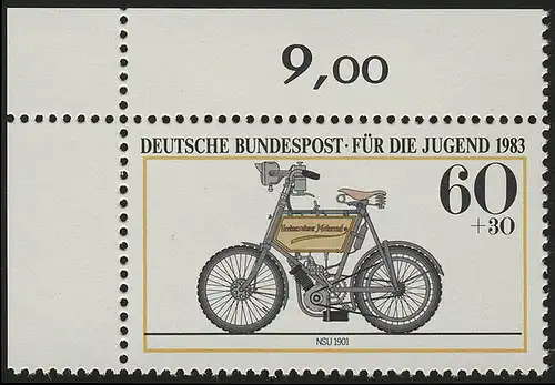 1169 Jugend Motorräder NSU 60+30 Pf ** Ecke o.l.