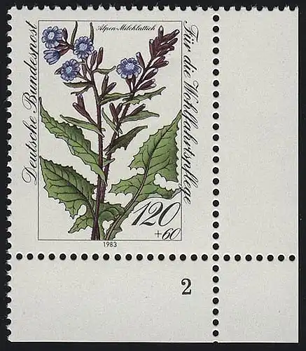 1191 Wohlfahrt Alpenblumen 120+60 Pf ** FN2