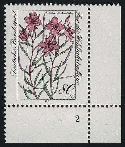 1190 Wohlfahrt Alpenblumen 80+40 Pf ** FN2