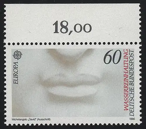 1278 Europa Naturschutz Umweltschutz Wasser 60 Pf ** Oberrand