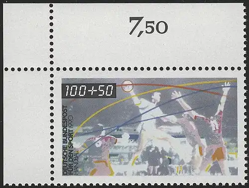 1449 Sportarten 100+50 Pf Handball ** Ecke o.l.