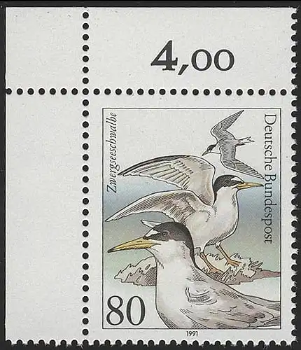 1540 Oiseaux marins 80 Pf Schwalbe nain ** coin o.l.
