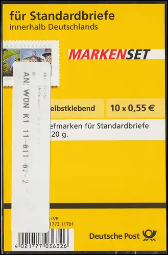 67 SB aa MH Saarland, Blister 1.2007, rotes Aufreißband, Label B, **