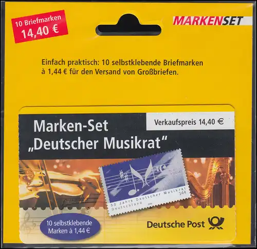 54bII B b MH Musikrat - im Blister OHNE Gebührenangaben ** postfrisch