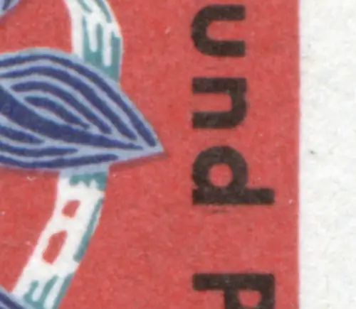 394 Flora und Philatelie 20 Pf mit PLF Strich neben d von und, Feld 39 **