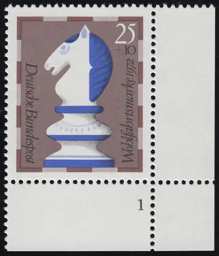 742 Wohlfahrt Schachfiguren 25+10 Pf Springer ** FN1