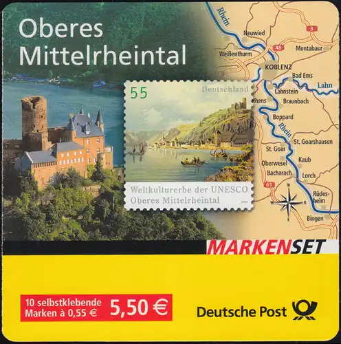 63a Lb MH Mittelrheintal - mit kleinem, roten Aufkleber / Label, postfrisch **