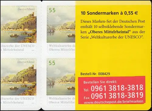 63a Lb MH Mittelrheintal - mit kleinem, roten Aufkleber / Label, postfrisch **