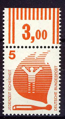 694 Unfallverhütung 5 Pf Oberrand ** postfrisch