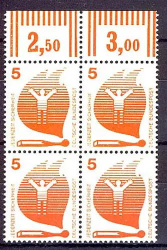 694 Prévention 5 Pf OR-Quaterbl. ** post-fraîchissement