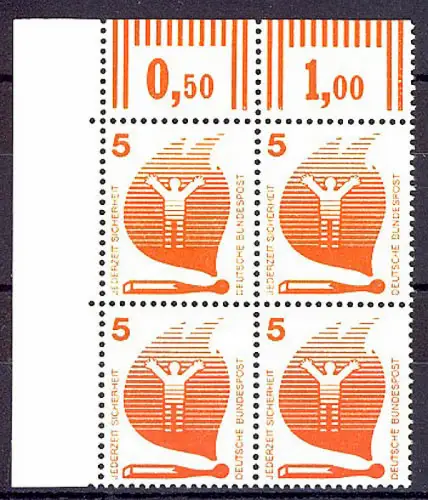 694 Unfallverhütung 5 Pf Eck-Vbl. ol ** postfrisch