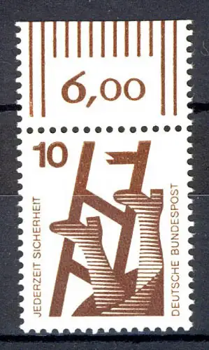 695 Unfallverhütung 10 Pf Oberrand ** postfrisch