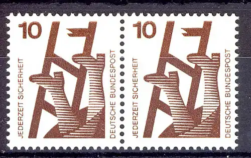 695 Unfallverhütung 10 Pf waag. Paar ** postfrisch
