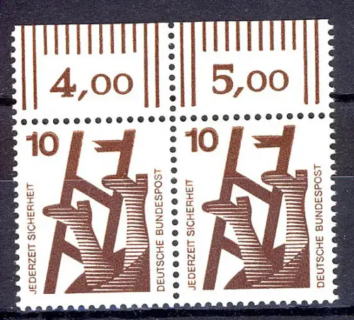 695 Unfallverhütung 10 Pf Paar OR ** postfrisch
