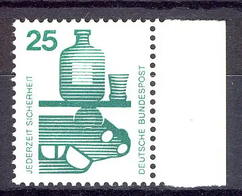 697 Unfallverhütung 25 Pf Seitenrand re. ** postfrisch