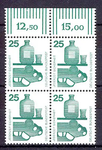 697 Unfallverhütung 25 Pf OR-Viererbl. ** postfrisch