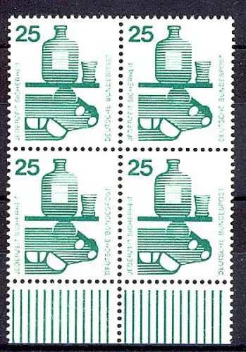 697 Unfallverhütung 25 Pf UR-Viererbl. ** postfrisch