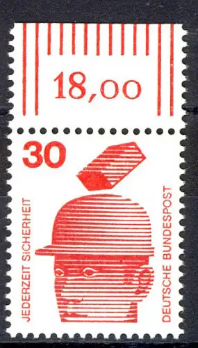 698 Unfallverhütung 30 Pf Oberrand ** postfrisch