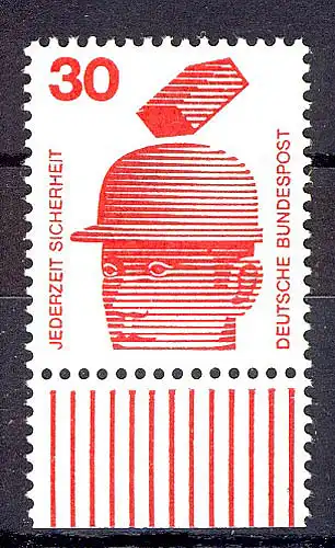 698 Unfallverhütung 30 Pf Unterrand ** postfrisch