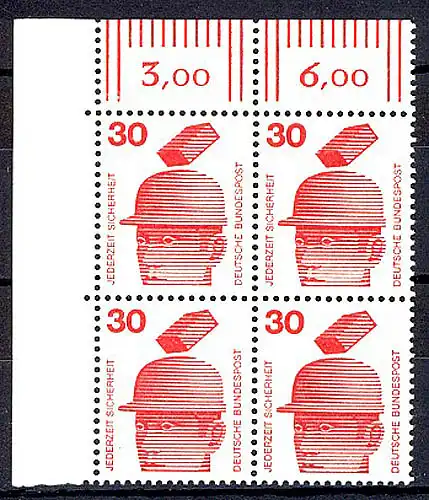 698 Prévention 30 Pf Eck-Vbl. ol ** post-fraîchissement