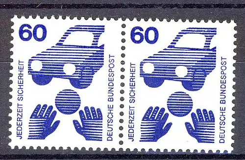 701 Unfallverhütung 60 Pf waag. Paar ** postfrisch
