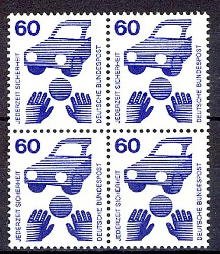 701 Unfallverhütung 60 Pf Viererblock ** postfrisch