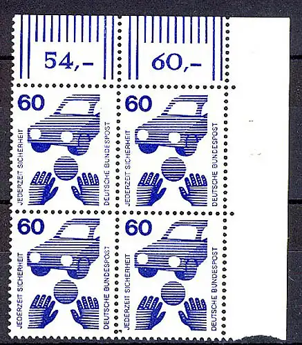 701 Prévention des accidents 60 Pf Eck-Vbl. or ** post-fraîchissement