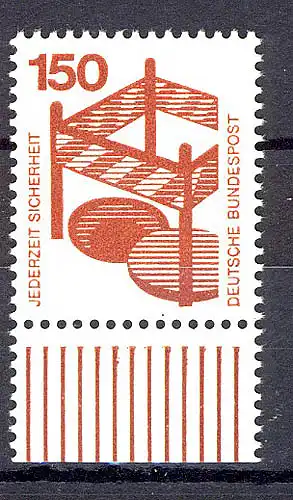 703 Unfallverhütung 150 Pf Unterrand ** postfrisch