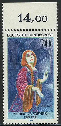 911 Schauspielerinnen 70 Pf Körner ** Oberrand