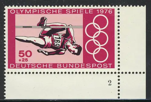 887 Olympia Montreal 50+25 Pf Hochsprung ** FN2