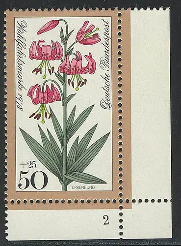 984 Fleurs forestières 50+25 Pf Société turque ** FN2