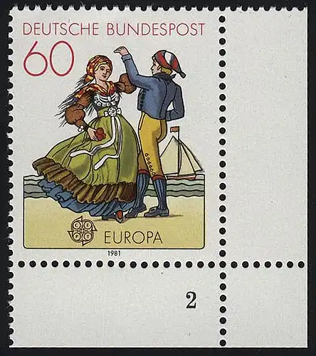 1097 Europa Friesische Tracht 60 Pf ** FN2