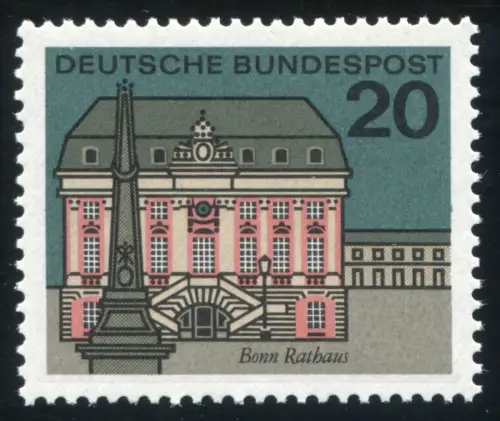424II Bonn avec un encoche pointu PLF II sur D de DEUTSCHE, case 29, **