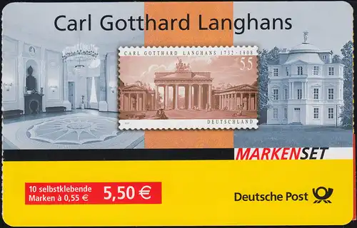 70 La MH Langhans mit großem Aufkleber, postfrisch **