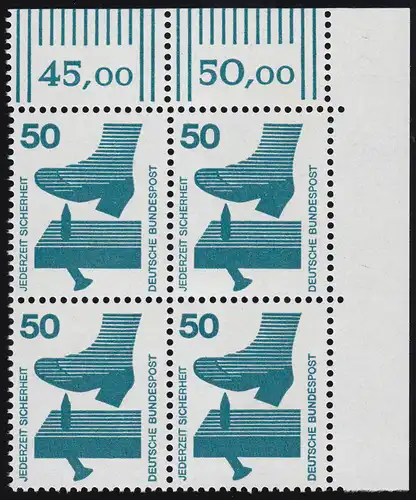 700 Unfallverhütung 50 Pf Eck-Vbl. or ** postfrisch