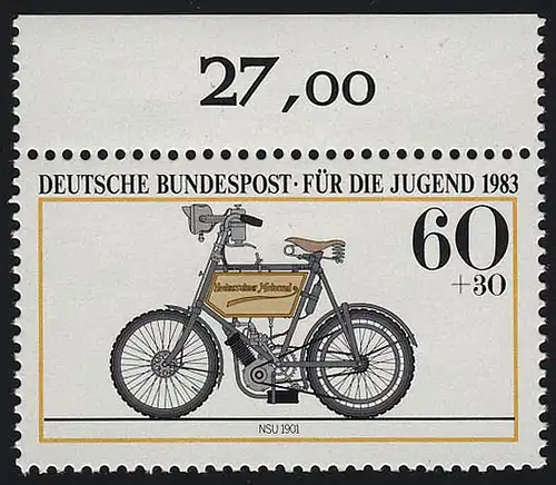 1169 Jugend Motorräder NSU 60+30 Pf ** Oberrand