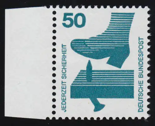 700 Unfallverhütung 50 Pf Seitenrand li. ** postfrisch