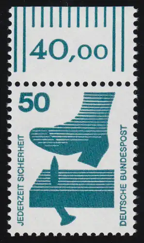 700 Unfallverhütung 50 Pf Oberrand ** postfrisch