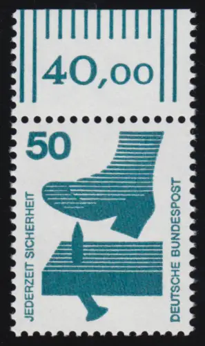 700 Unfallverhütung 50 Pf Oberrand ** postfrisch