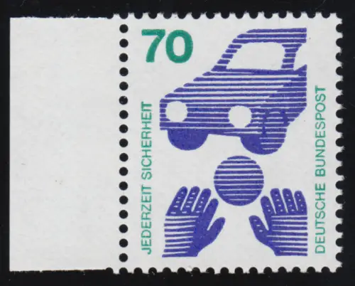 773 Unfallverhütung 70 Pf Seitenrand li. ** postfrisch