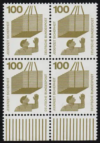 702 Unfallverhütung 100 Pf UR-Viererbl. ** postfrisch