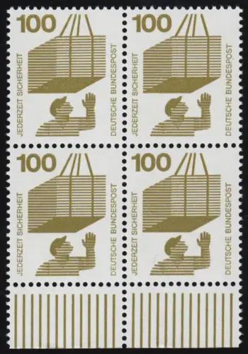 702 Unfallverhütung 100 Pf UR-Viererbl. ** postfrisch