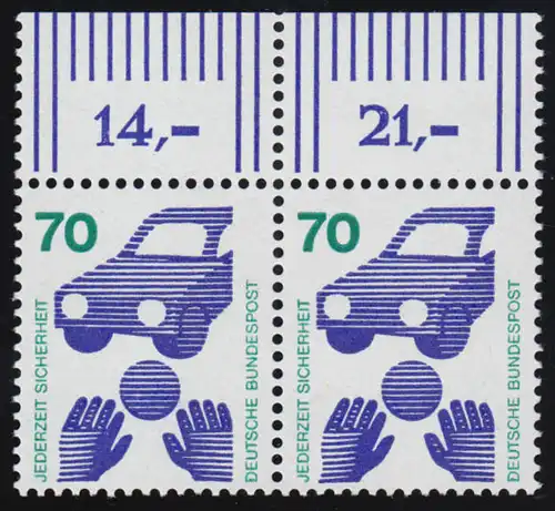 773 Unfallverhütung 70 Pf Paar OR ** postfrisch