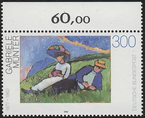 1750 Deutsche Malerei 300 Pf Münter ** Oberrand