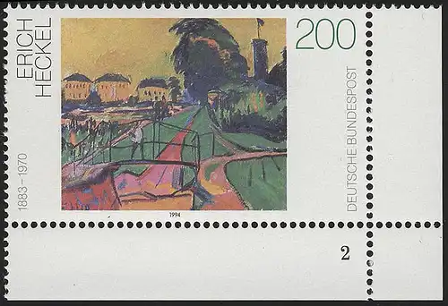 1749 Deutsche Malerei 200 Pf Heckel ** FN2