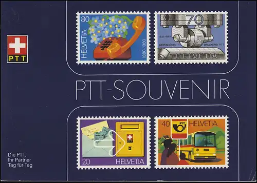 Suisse PTT-Souvenir 3a Le PPT, votre partenaire jour après jour, texte allemand, **