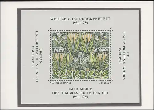 Schweiz PTT-Souvenir 3a Die PTT, Ihr Partner Tag für Tag, Text deutsch, **